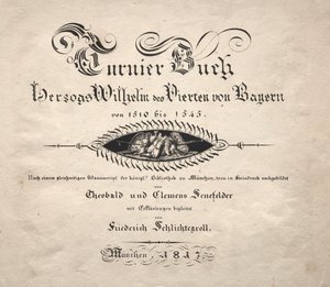 Livre sur les tournois : Page de titre, 1817