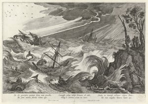 Automne : tempête en mer - Theodoor Galle