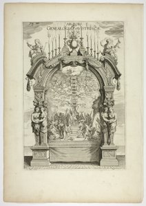 Arbre généalogique de la famille royale autrichienne, planche 32 de Casperius Gevartius, Pompa Introitus Honori Serenissimi Principis Ferdinandi