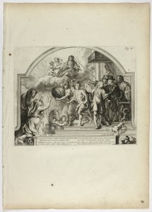 Philip IV nommant le prince Ferdinand gouverneur des Pays-Bas, planche 25 de Casperius Gevartius, Pompa Introitus Honori Serenissimi Principis Ferdinandi (Entrée triomphale du très serein et honorable cardinal-infant Ferdinand)