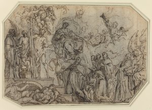 La Trinité et la Vierge apparaissant aux ecclésiastiques - Theodor Boeyermans