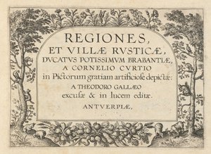 Page de titre pour "Regiones et Villae Rusticae" - Theodor Galle