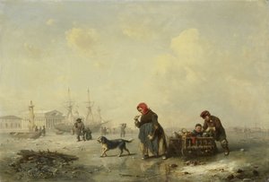 La Neva à Saint-Pétersbourg (Leningrad) en hiver - Theodor Hildebrandt