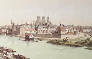 Île de la Cité en 1530 - Theodor Josef Hubert Hoffbauer