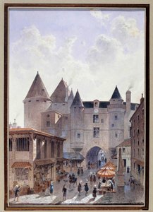 Vue du Grand Châtelet depuis la rue Saint Denis à Paris - Theodor Josef Hubert Hoffbauer