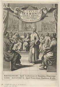 Cicéron et figures discutant