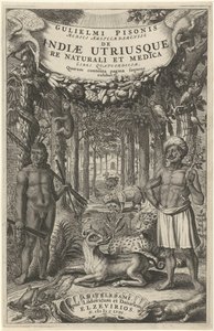 Deux hommes et animaux sauvages devant une forêt - Theodor Matham