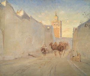 Chameaux dans une rue en Tunisie
