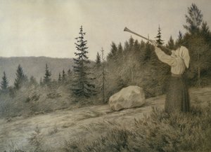 Sous la montagne résonne un instrument à vent