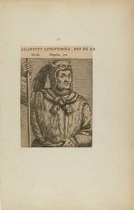 Araovsti Satovriona, Roi de L/Floride. Chapitre. 150. (from book, Les Vrais Pourtraits et Vies des Hommes Illustres) - Theodor de Bry