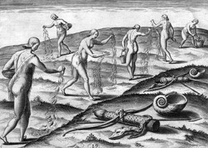 Cérémonie des femmes de la tribu Potano - Theodor de Bry