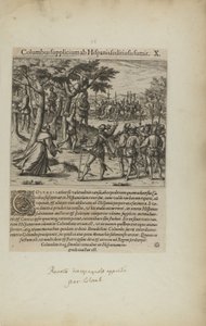 Columbus Supplicium ab Hispanis Seditiosis Sumit. X. (extrait du livre Americae, quatrième partie)
