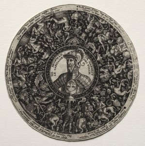 Conception pour un plat avec médaillons - Theodor de Bry