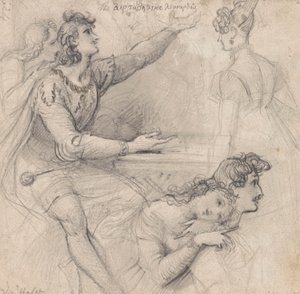 Une feuille de croquis - Études théâtrales - Theodor von Holst