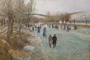 Patineurs sur la Thaya près de Lundenburg - Theodor von Hormann
