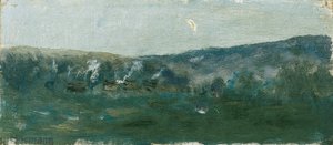 Paysage vallonné avec croissant de lune - Theodor von Hormann