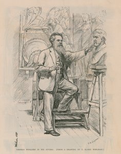 Le sculpteur Thomas Woolner travaillant dans son atelier - Theodore Blake Wirgman