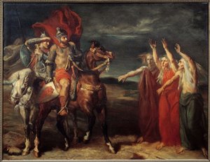 Macbeth et les trois sorcières, illustration de la scène 3 de l