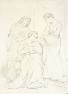 Portrait Présumé du Comte Oscar de Ranchicourt et de sa Famille en Costumes de Troubadour - Théodore Chassériau