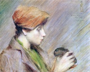 Suzanne Hoschedé avec un lapin, 1891 - Theodore Earl Butler
