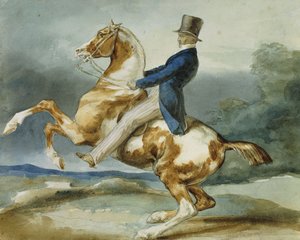 Un cavalier cabrant son cheval - Theodore Gericault