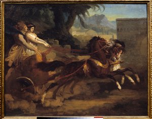 Course de chars antiques. Peinture de Théodore Géricault (1791-1824) 1808 Rouen, Musée des Beaux-Arts - Theodore Gericault