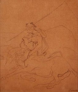 Arabe tenant la tête de son cheval mourant - Theodore Gericault