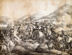 Bataille de Chacabuco, février 1817, qui a décrété la victoire de José De San Martin sur les Espagnols - Theodore Gericault