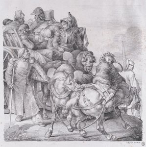 Chariot chargé de soldats blessés - Theodore Gericault