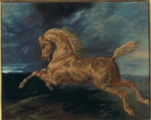 Cheval effrayé par la foudre