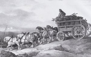 Wagon de charbon tiré par des chevaux, 1822 - Theodore Gericault