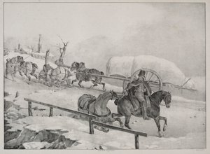 Quatre sujets divers : Chariot grimpant une colline - Theodore Gericault