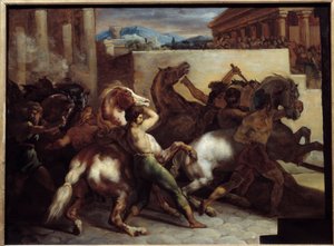 Courses de chevaux libres à Rome - Theodore Gericault