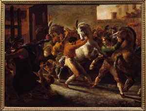 Course de chevaux libres à Rome - Theodore Gericault