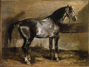 Cheval gris au râtelier - Theodore Gericault