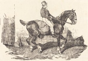 Palfrenier monté sur un cheval de carrosse