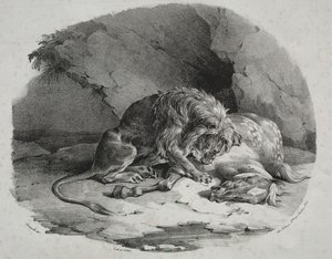 Cheval dévoré par un lion - Theodore Gericault