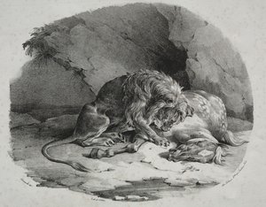 Cheval dévoré par un lion - Theodore Gericault