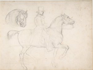 « Homme à cheval » et « Étude de tête de cheval » - Theodore Gericault