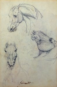 Trois têtes de chevaux - Theodore Gericault