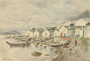 Le village indigène de Ranch, Sitka, 1884 - Theodore J. Richardson