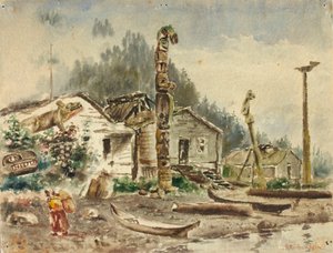 Vue de Wrangell, Alaska, en 1884 - Theodore J. Richardson