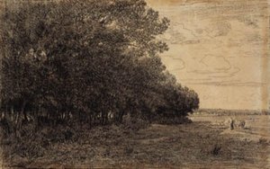 Un petit groupe de grands arbres près de la forêt de Macherin - Theodore Rousseau
