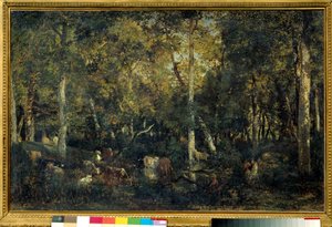 Intérieur de bois dit le Vieux Dormoir du Bas-Bréau (Forêt de Fontainebleau) - Pierre Etienne Theodore Rousseau