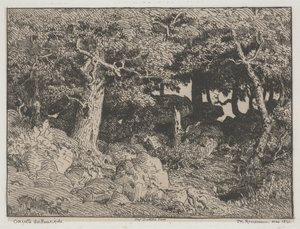 Chênes et rochers