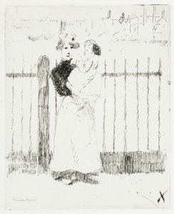 Emma et son bébé, Chelsea Embankment - Theodore Roussel