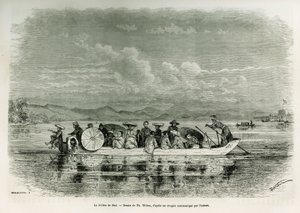 Un bateau sur la rivière de Hué (Vietnam) (illustration de l