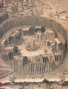 Un camp indien fortifié en Virginie - Theodore de Bry