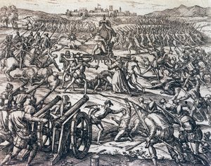 Les troupes de Francisco Pizarro capturant l
