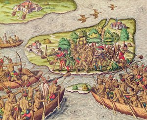 Hans Staden capturé par des Amérindiens au Brésil